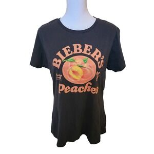 Bieber's Peaches Black Graphic T‎ Shirt XL Port & Company Fan Favorite